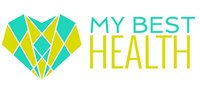 Logo von My Best Health mit grafischem Herzsymbol in Türkis-Gelb und moderner Schrift